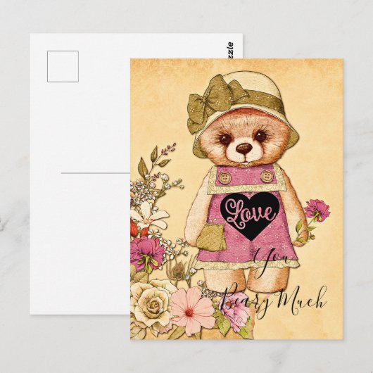 Cute  valentijn beer briefkaart (Voorkant / Achterkant)