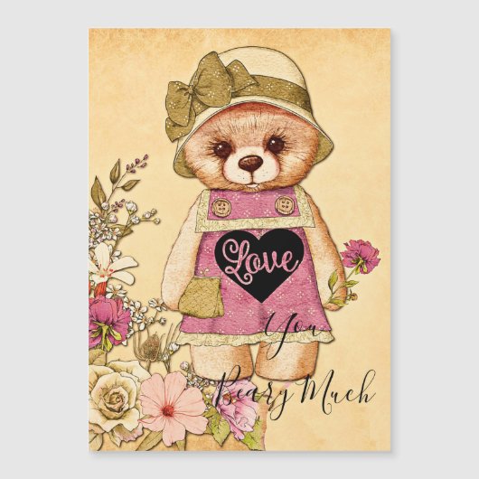 Cute  valentijn beer magnetische uitnodiging (Voorkant)