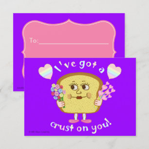 Cute Valentijn Bread Pun Kinder klaslokaal Kaart