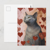 Cute Valentijn Cat Briefkaart (Voorkant / Achterkant)