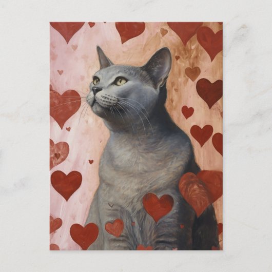 Cute Valentijn Cat Briefkaart (Voorkant)