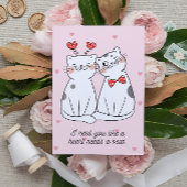 Cute Valentijn Cat Couple Briefkaart