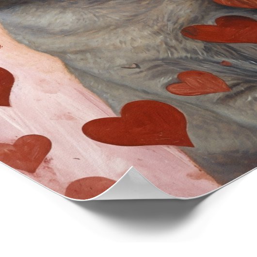 Cute Valentijn Cat Poster (Hoek)