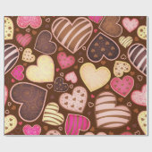 Cute Valentijn Cookies | Valentijn Gift Wrap Cadeaupapier (Vlak)