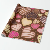 Cute Valentijn Cookies | Valentijn Gift Wrap Cadeaupapier (Uitgerold)