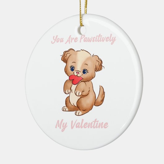 Cute Valentijn Dog Valentijnsdag Classic Keramisch Ornament (Links)