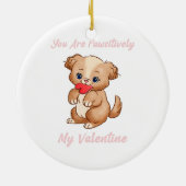 Cute Valentijn Dog Valentijnsdag Classic Keramisch Ornament (Achterkant)