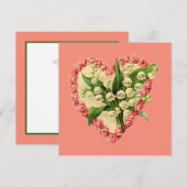 Cute  Valentijn florale hartslag Feestdagenkaart (Voorkant / Achterkant)