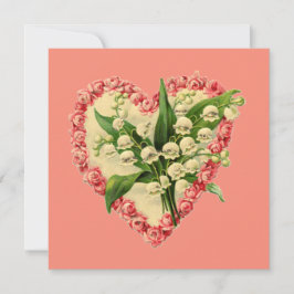 Cute  Valentijn florale hartslag Feestdagenkaart