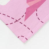 Cute Valentijn Flying Airplane Red Pink Hearts Fleece Deken (Hoek)