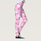 Cute Valentijn Flying Airplane Red Pink Hearts Leggings (Rechts)