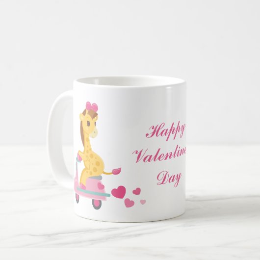 Cute Valentijn giraffe Holiday Koffiemok (Voorkant links)