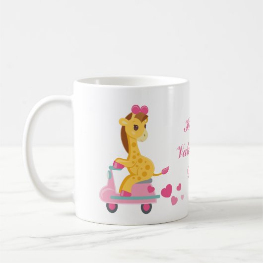 Cute Valentijn giraffe Holiday Koffiemok (Links)