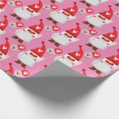 Cute Valentijn Girl Gnome Pattern Cadeaupapier (Hoek)