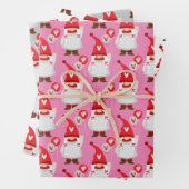 Cute Valentijn Girl Gnome Pattern Inpakpapier Vel (In situ)