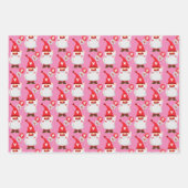 Cute Valentijn Girl Gnome Pattern Inpakpapier Vel (Voorkant)