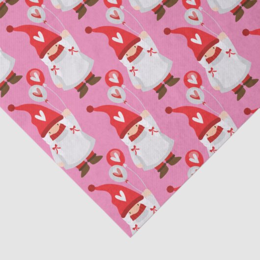 Cute Valentijn Girl Gnome Pattern Tissuepapier (Detail)