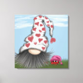 Cute Valentijn Gnome Canvas Afdruk (Voorkant)