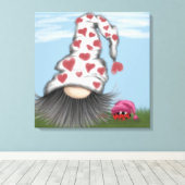 Cute Valentijn Gnome Canvas Afdruk (Insitu (Houten vloer))