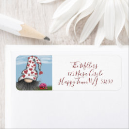 Cute Valentijn Gnome Etiket