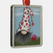 Cute Valentijn Gnome Metalen Ornament (Rechts)