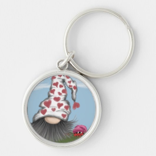 Cute Valentijn Gnome Sleutelhanger (Voorkant)