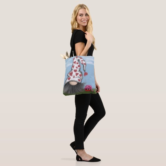Cute Valentijn Gnome Tote Bag (Op model)