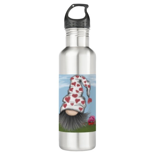 Cute Valentijn Gnome Waterfles (Voorkant)