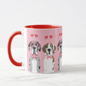 Cute Valentijn Great Dane Dogs Pink Red Mok (Links)