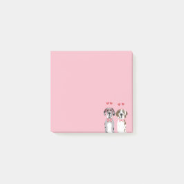 Cute Valentijn Great Dane Dogs Pink Red Post-it® Notes