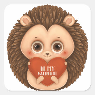 Cute Valentijn hedgel is mijn Valentijn Vierkante Sticker