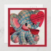 Cute  Valentijn kleindochter Elephant Notitiekaartje (Voorkant / Achterkant)