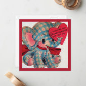 Cute  Valentijn kleindochter Elephant Notitiekaartje (Voorkant / Achterkant in situ)