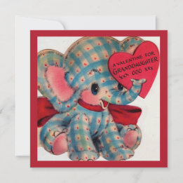 Cute  Valentijn kleindochter Elephant Notitiekaartje