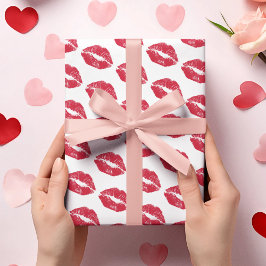 Cute Valentijn Kusjes Patroon Inpakpapier
