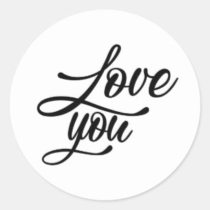 Cute Valentijn liefde voor jou woordkunst Ronde Sticker