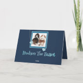 Cute Valentijn met Basset Hound & Hearts in Blue Kaart (Achterkant)