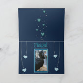 Cute Valentijn met Basset Hound & Hearts in Blue Kaart (Binnen)