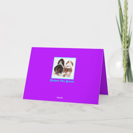 Cute Valentijn met Funny Basset Hounds Feestdagen Kaart (Achterkant)