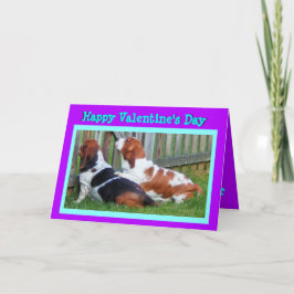 Cute Valentijn met Funny Basset Hounds Feestdagen Kaart