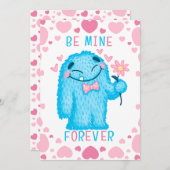 Cute Valentijn Monster Feestdagenkaart (Voorkant / Achterkant)