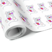 Cute Valentijn Mouse Cadeaupapier (Rol Hoek)