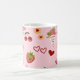 Cute Valentijn Naadloos Patroon – Hartjes, Koffiemok