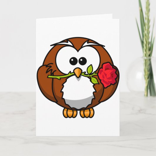 Cute Valentijn Owl Feestdagen Kaart (Voorkant)
