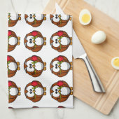 Cute Valentijn Owl Theedoek (Quarter Fold)