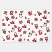 Cute Valentijn Panda Beren Reeks 3 Design Inpakpapier Vel (Voorkant)