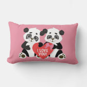 Cute Valentijn Panda Beren Roze Kussen (Voorkant)