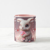 Cute Valentijn Rabbit holding Mail Personalized Mok (Midden)