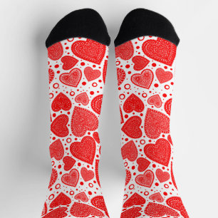 Cute Valentijn Red Lacy Hearts Sokken