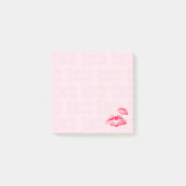 Cute Valentijn roze rode lips crème Post-it Notes (Voorkant)